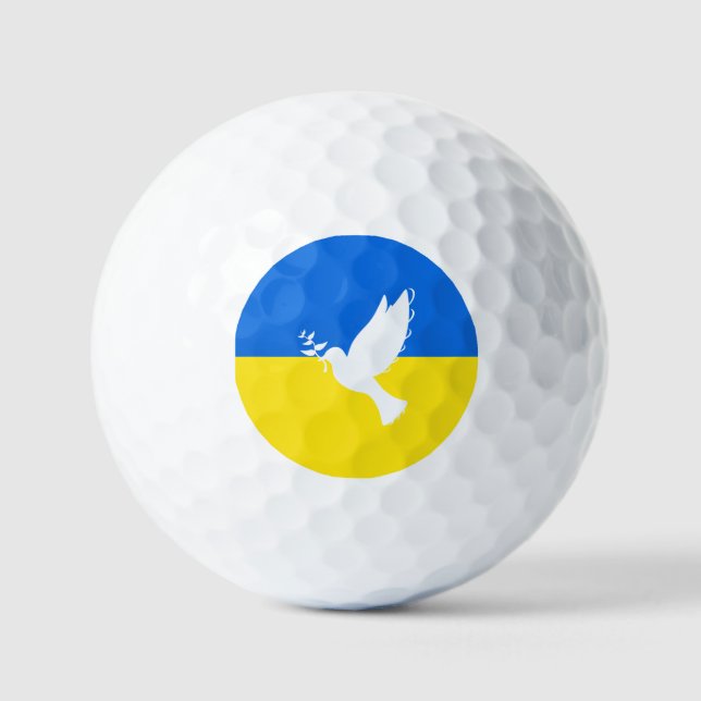Support Ukraine Golf Balls Dove of Peace (Front)