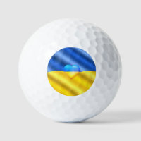 Support Ukraine Golf Balls Stamps Ukrainian Flag