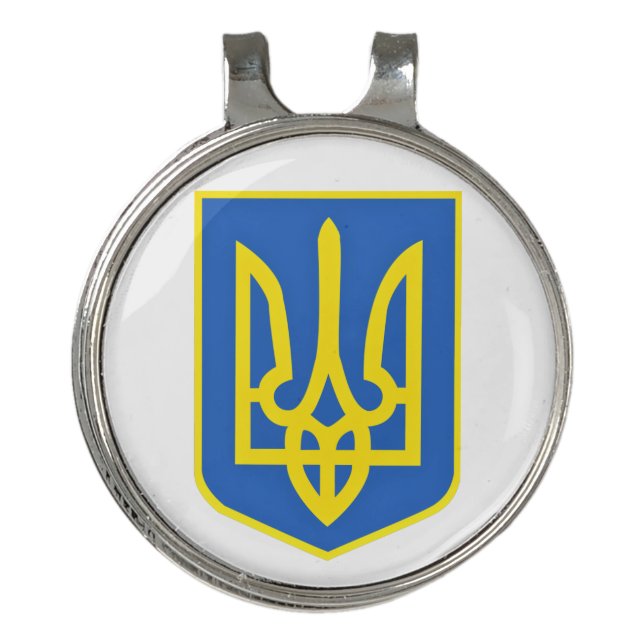 Support Ukraine Golf Hat Clip Ball Marker (Front)