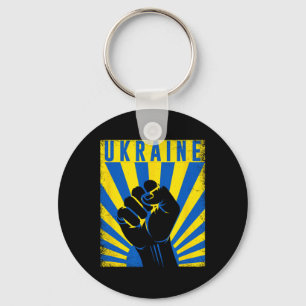 Support Ukraine Hand Fist Ukraine Resist Protest U Keychain