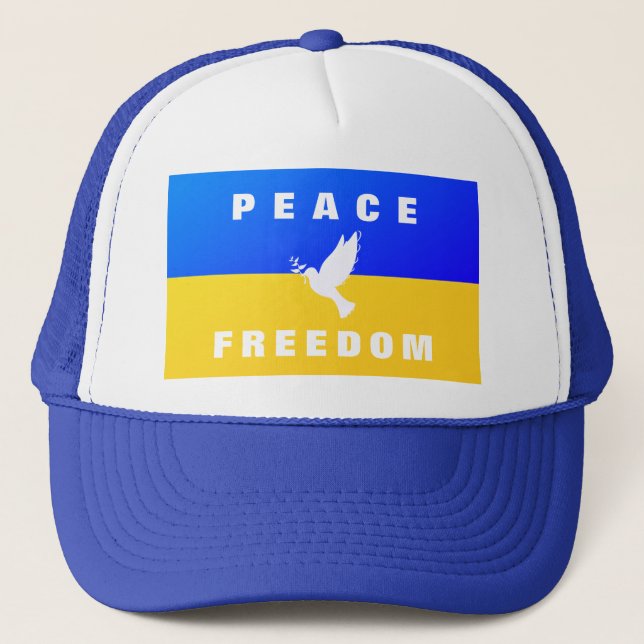 Support Ukraine Hat Peace Dove - Freedom (Front)