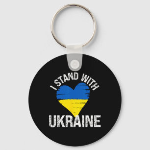 Support Ukraine Heart Flag Stand With Ukraine Soli Keychain