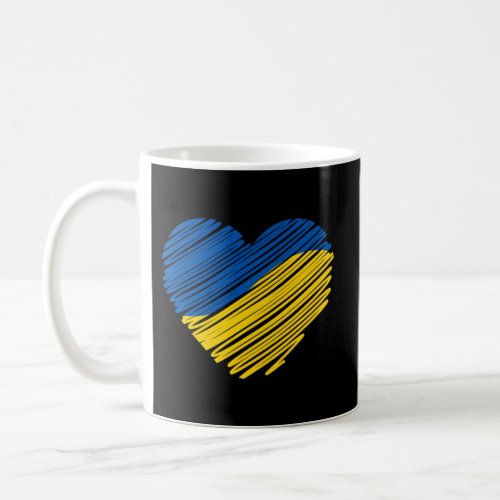 Support Ukraine Heart Ukrainian Flag Coffee Mug