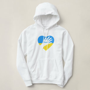 Support Ukraine Hoodie Peace Ukrainian Flag Heart