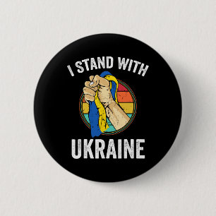 Support Ukraine I Stand With Ukraine Retro Ukraini Button