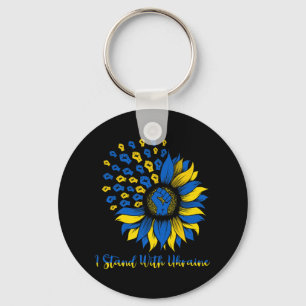 Support Ukraine I Stand With Ukraine Ukraine Sunfl Keychain