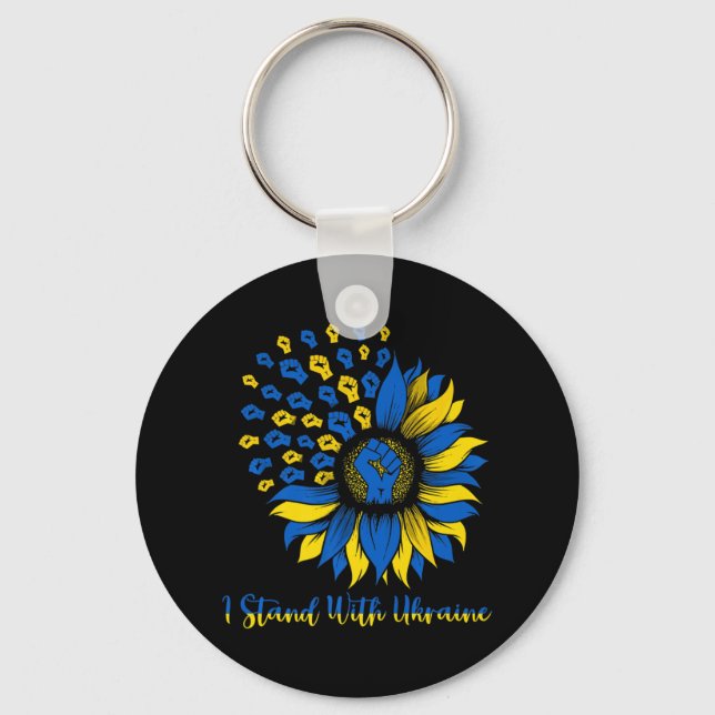Support Ukraine I Stand With Ukraine Ukraine Sunfl Keychain (Front)