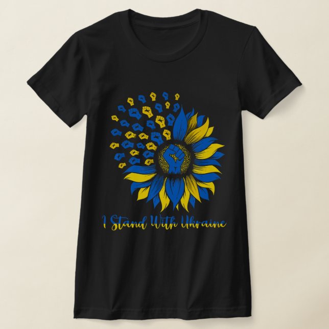 Support Ukraine I Stand With Ukraine Ukraine Sunfl T-Shirt (Laydown)