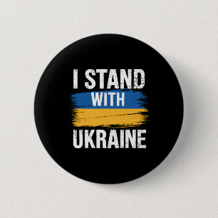Support Ukraine I Stand With Ukraine Ukrainian Fla Button