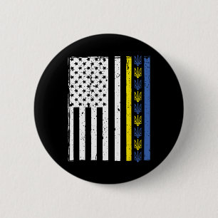 Support Ukraine I Stand With Ukraine Ukrainian Fla Button