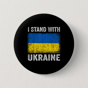 Support Ukraine I Stand With Ukraine Ukrainian Fla Button