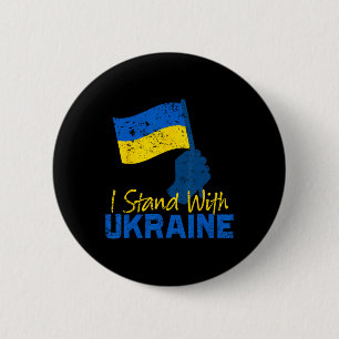 Support Ukraine I Stand With Ukraine Ukrainian Fla Button