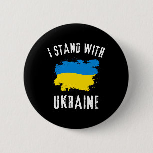 Support Ukraine I Stand With Ukraine Ukrainian Fla Button