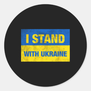 Support Ukraine I Stand With Ukraine Ukrainian Fla Classic Round Sticker