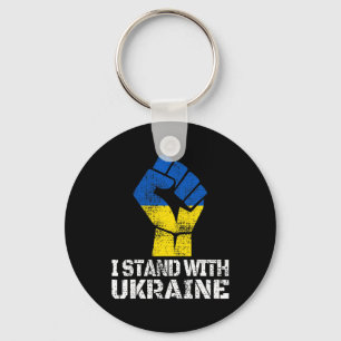 Support Ukraine I Stand With Ukraine Ukrainian Fla Keychain