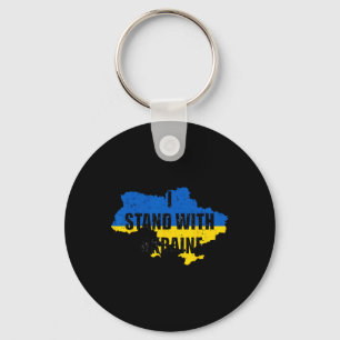 Support Ukraine I Stand With Ukraine Ukrainian Fla Keychain