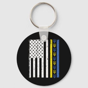 Support Ukraine I Stand With Ukraine Ukrainian Fla Keychain