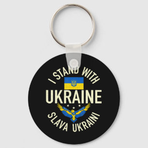 Support Ukraine I Stand With Ukraine Ukrainian Fla Keychain