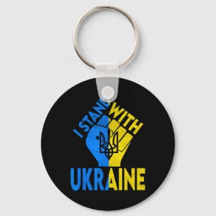 Support Ukraine I Stand With Ukraine Ukrainian Fla Keychain
