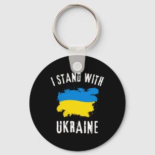 Support Ukraine I Stand With Ukraine Ukrainian Fla Keychain