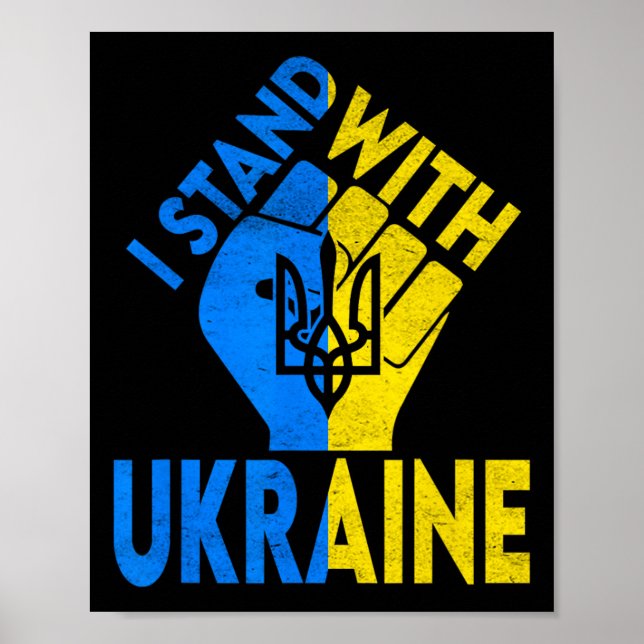 Support Ukraine I Stand With Ukraine Ukrainian Fla Poster (Front)