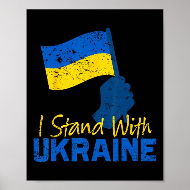 Support Ukraine I Stand With Ukraine Ukrainian Fla Poster (Front)