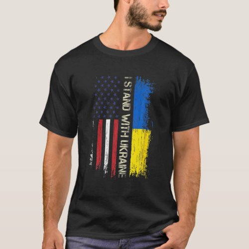 Support Ukraine I Stand With Ukraine Ukrainian Fla T_Shirt