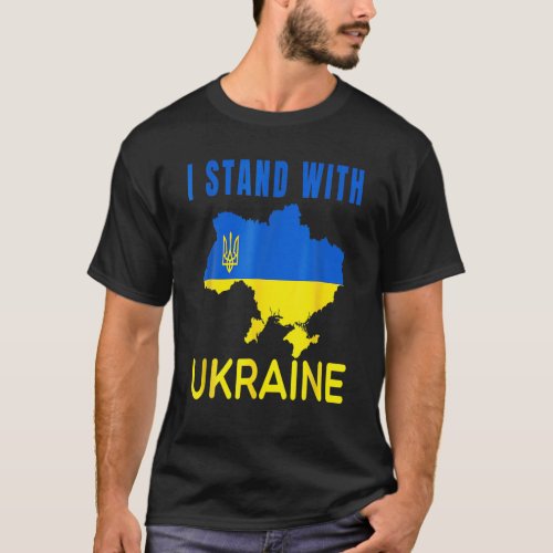 Support Ukraine I Stand With Ukraine Ukrainian Fla T_Shirt
