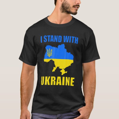 Support Ukraine I Stand With Ukraine Ukrainian Fla T_Shirt