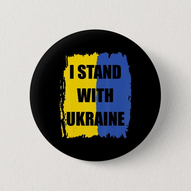 Support Ukraine I Stand With Ukraine Ukrainian Fre Button (Front)