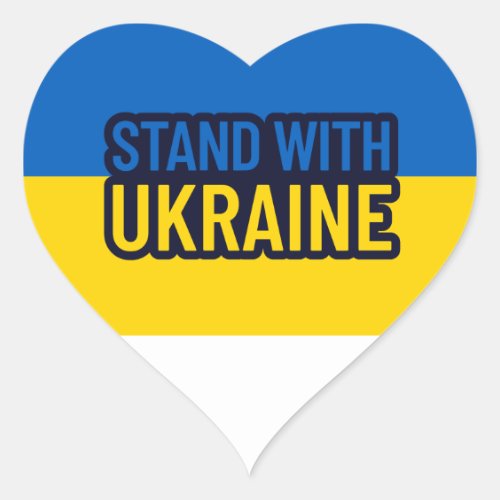 Support Ukraine I Stand With Ukraine Ukrainian  Heart Sticker