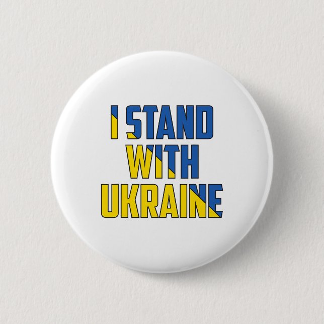 Support Ukraine I Stand With Ukraine Ukrainianflag Button (Front)