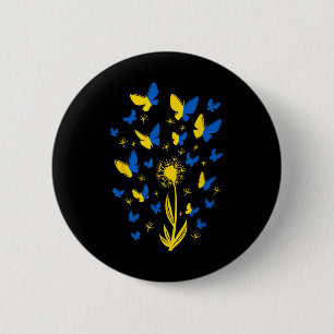 Support Ukraine I Stand With Ukraine Women Butterf Button
