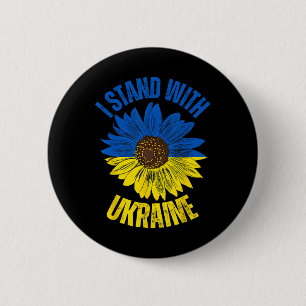 Support Ukraine I Stand With Ukrainian Flag Slava Button