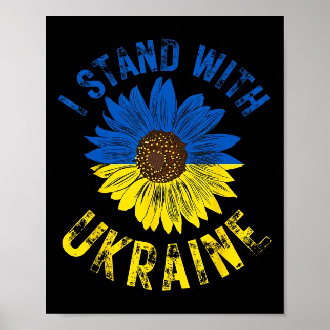 Support Ukraine I Stand With Ukrainian Flag Slava  Poster (Front)