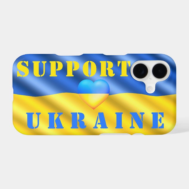 Support Ukraine iPhone Case Ukrainian Flag (Back (Horizontal))