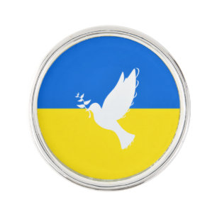 Support Ukraine Lapel Pin Peace Dove - Freedom