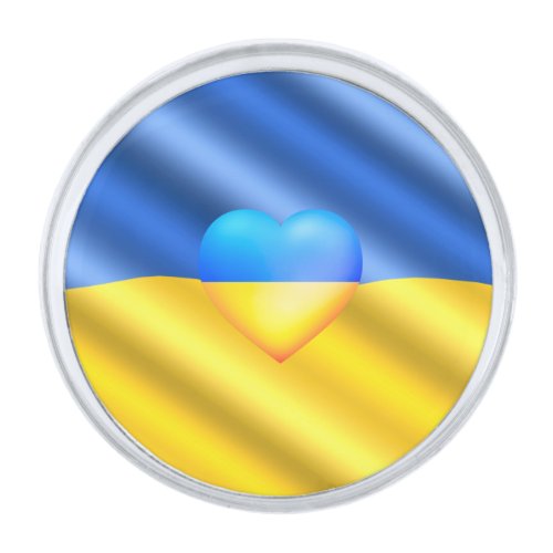 Support Ukraine Lapel Pin Ukraine Flag Heart