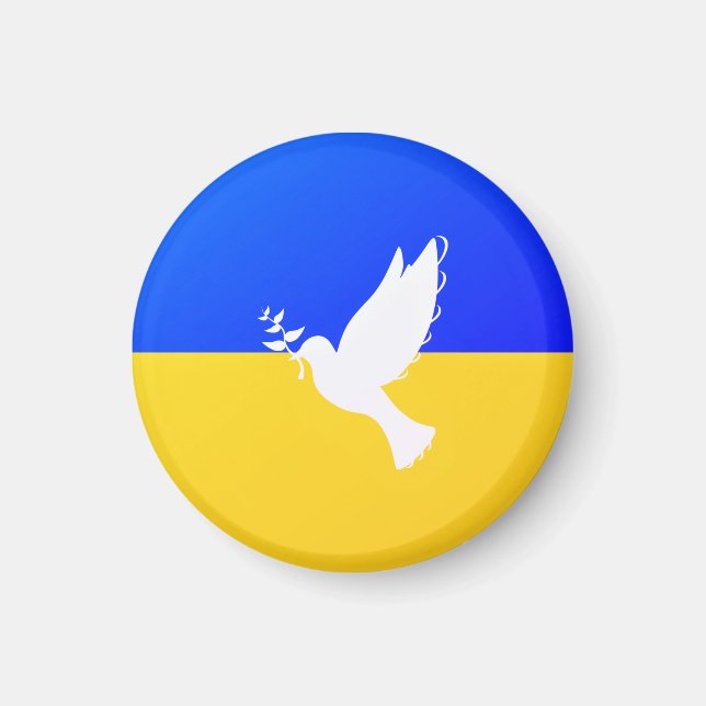 Support Ukraine Magnet Dove of Peace - Freedom (Front)