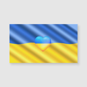 Support Ukraine Magnet Ukrainian Flag Heart
