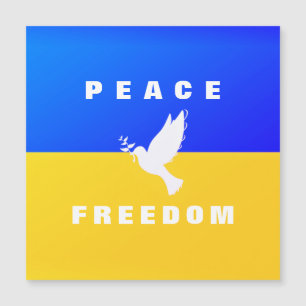 Support Ukraine Magnetic Cards Peace Dove Freedom