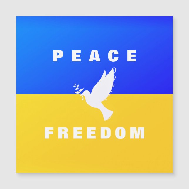 Support Ukraine Magnetic Cards Peace Dove Freedom (Front)