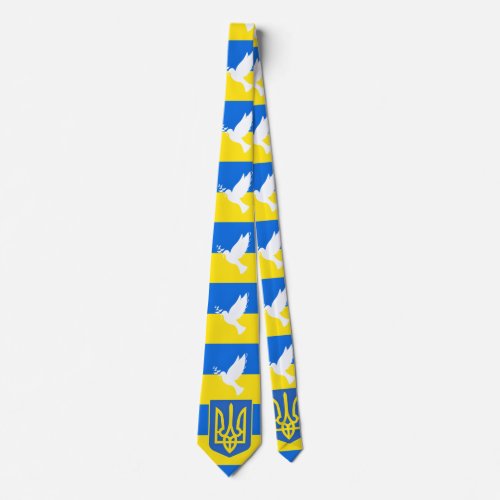 Support Ukraine Neck Tie Peace Dove Coat Of Arms