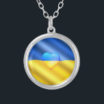 Support Ukraine Necklace Ukrainian Flag Heart<br><div class="desc">Support Ukraine Necklaces Peace - Ukrainian Flag - Freedom Support - Solidarity - Strong Together - Freedom Victory ! Let's make the world a better place - everybody together ! A better world begins - depends - needs YOU too ! You can transfer to 1000 Zazzle products. We Stand With...</div>