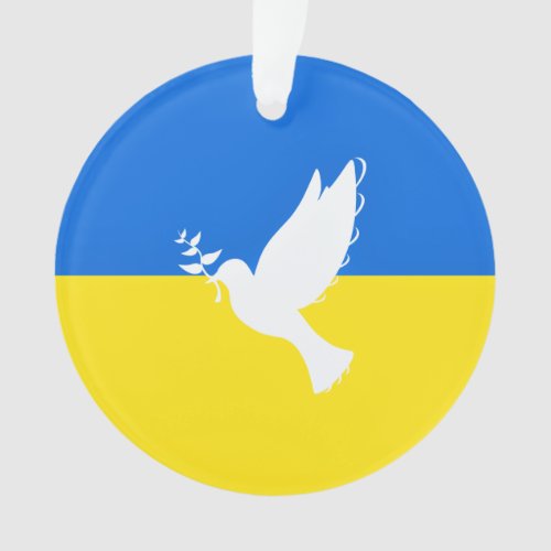 Support Ukraine Ornament Peace Dove Ukrainian Flag