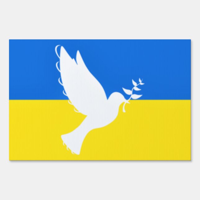 Support Ukraine Outdoor Sign Peace Dove - Freedom (Front)