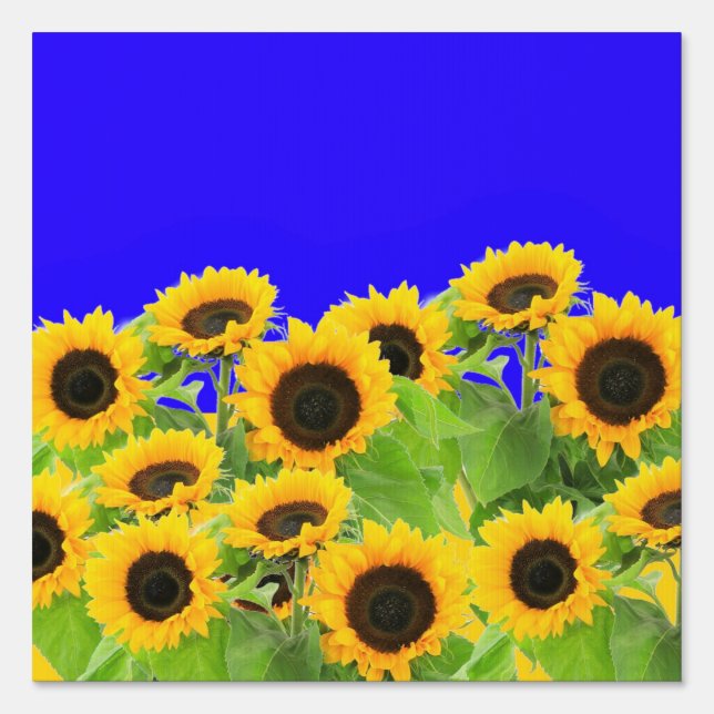 Support Ukraine Outdoor Sign with Sunflowers (Front)
