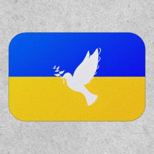 Support Ukraine Patch Peace Dove Ukrainian Flag