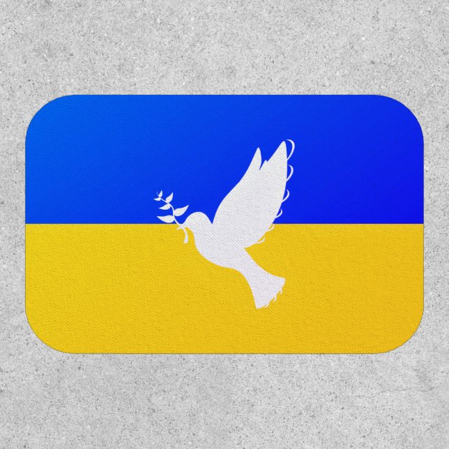 Support Ukraine Patch Peace Dove Ukrainian Flag (Front)