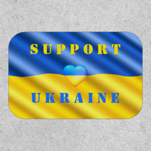 Support Ukraine Patch Ukrainian Flag Heart